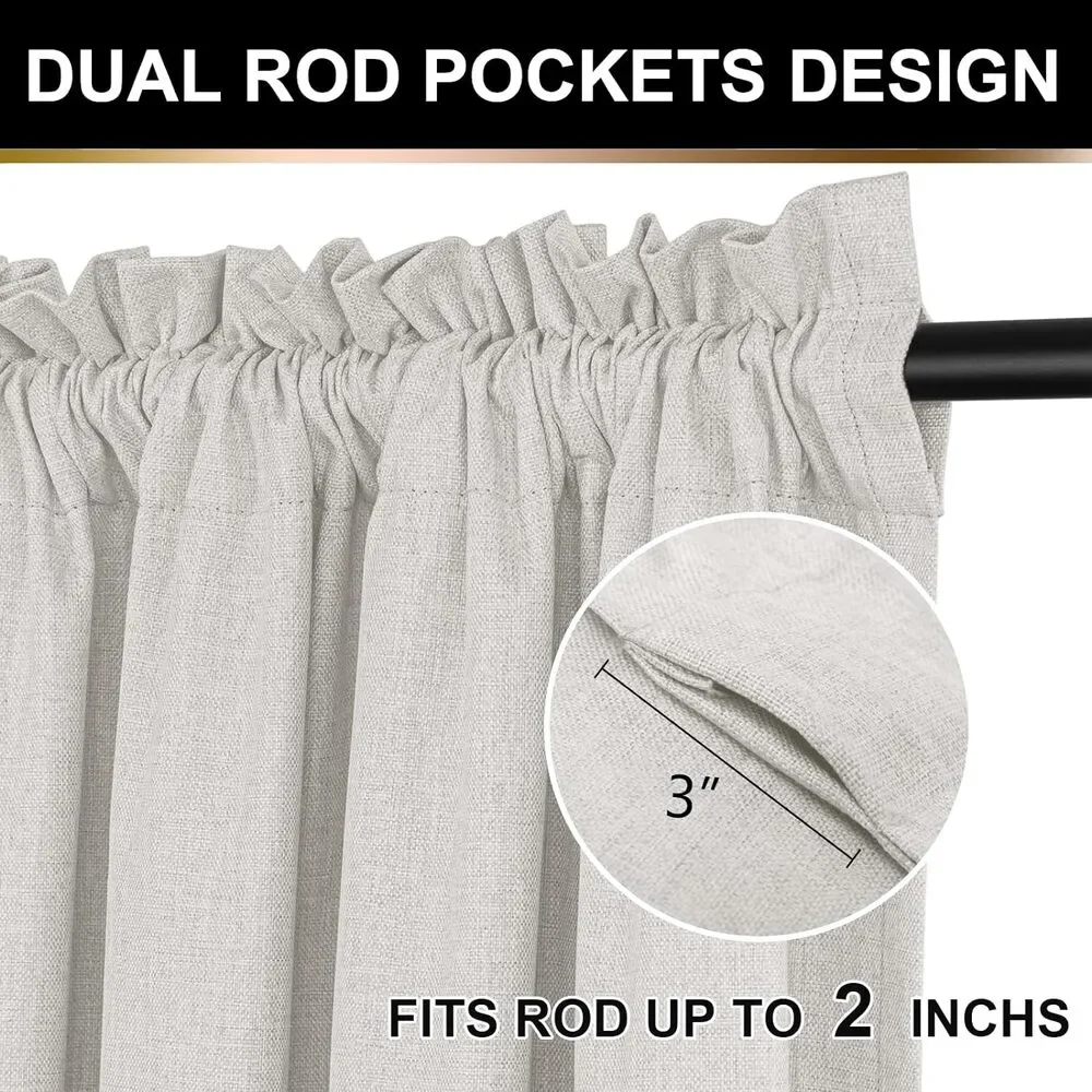 Blackout Curtains for Bedroom 84 In Long/50 in Wide Each Panel, Beige